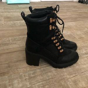 Lace up combat bootie